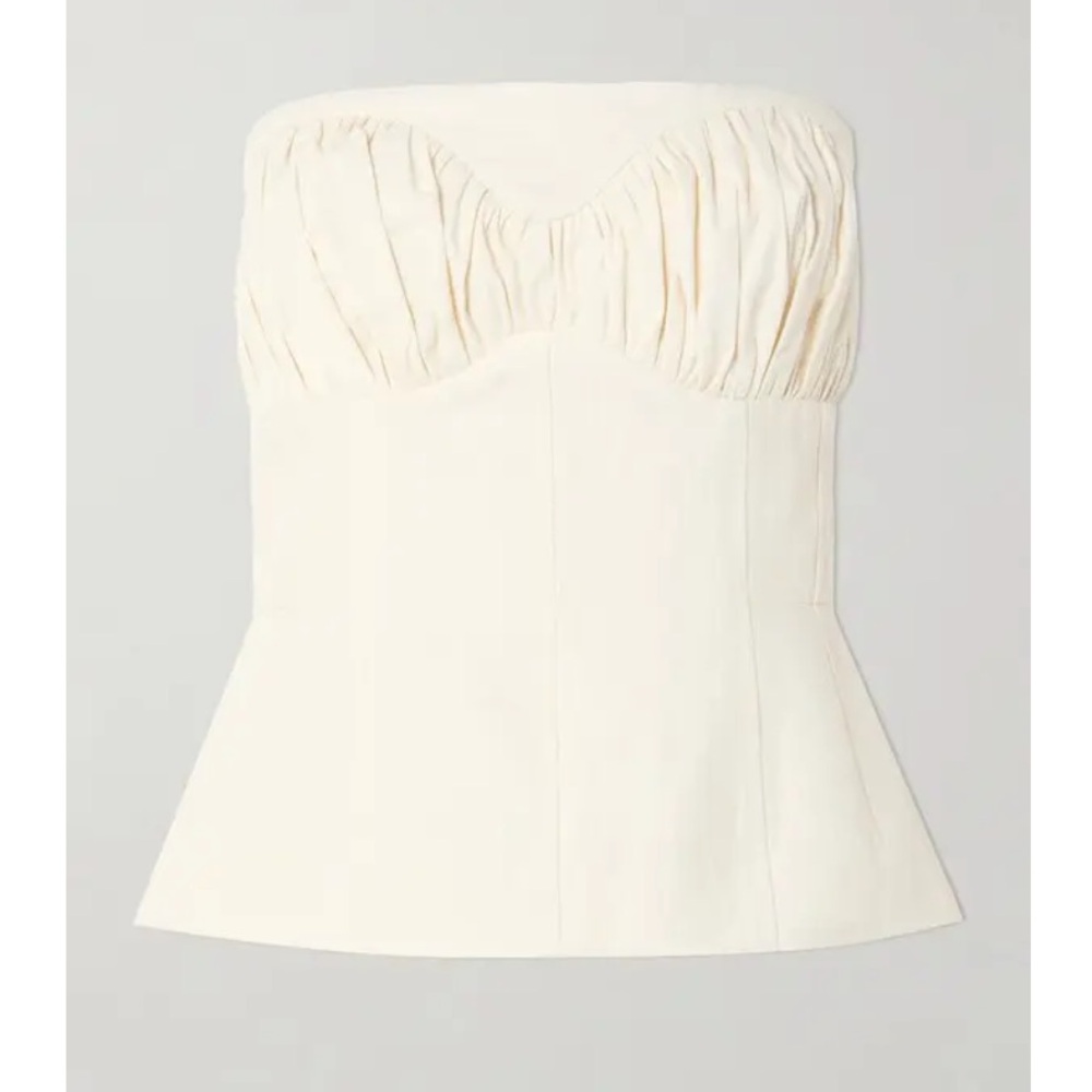 Tove Ruby Gathered Bustier Top Off White 36